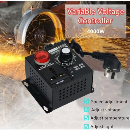 220V 4000W AC Variable Voltage Controller Motor Speed Controller Speed Regulator LED Display Motor Control Dimmer