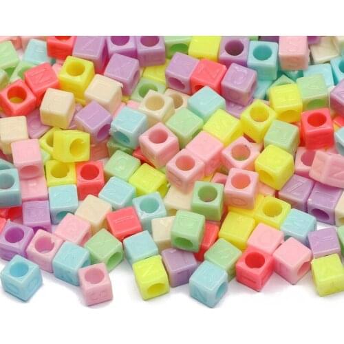 Letter Acrylic Beads 6mm Alphabet Cube Loose Spacer Beads Color For Jewelry Making Handmade Toy Diy Bracelet Necklace Supplier