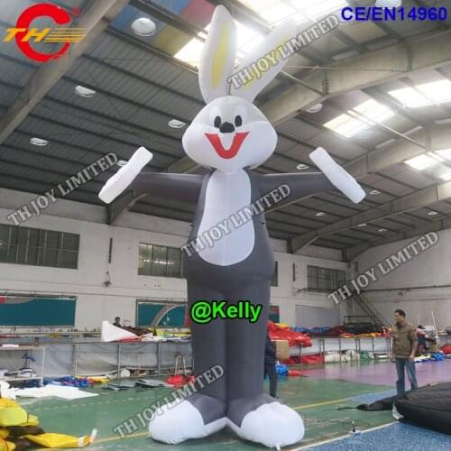 Free air shipping 4m/6m/8m giant advertising inflatable rabbit cartoons for sale, custom made big Easter inflatable rabbit