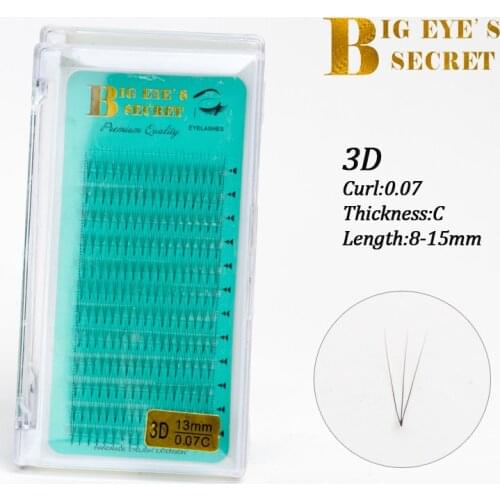 Big eyes secret Soft Eyelash Extension Deluxe Lashes 3D Eyelashes Fake Mink C Curl 3D Premade Fans Russion VOLUME Lashes