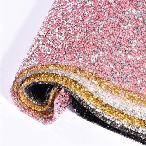 Bling 24*40cm SS12 Glass Hotfix Rhinestones Trim 8 Color Rhinestones Chain Flatback Strass Mesh Bending for Clothes DIY A80