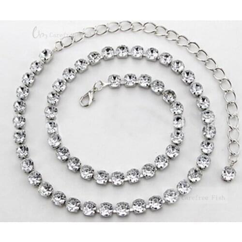 Rhinestone belly chain female all-match fashion metal womens one-piece dress thin belt lengthen womens