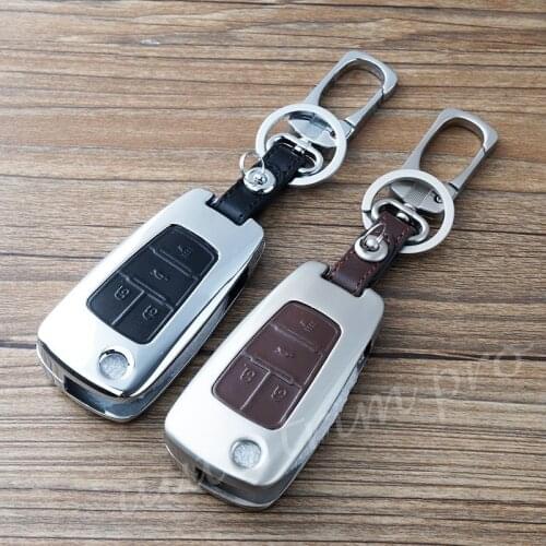 4 Buttons Key Case Chain Bag Ring Keychain Box Cover Fit For Chevrolet Malibu 2013-2018 Accessories
