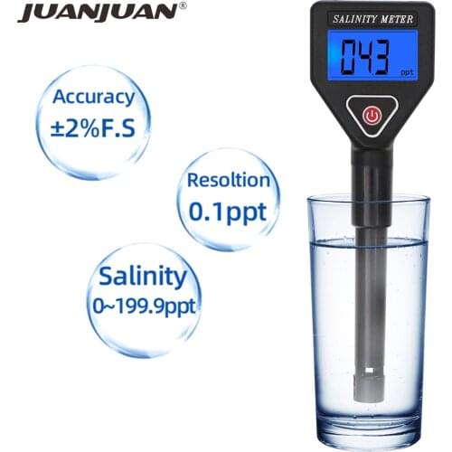 Digital Salinity PH Meter Tester Pen Beverages Salt Content Water Quality Measure Tool for Aquarium Pool Seawater 40%off