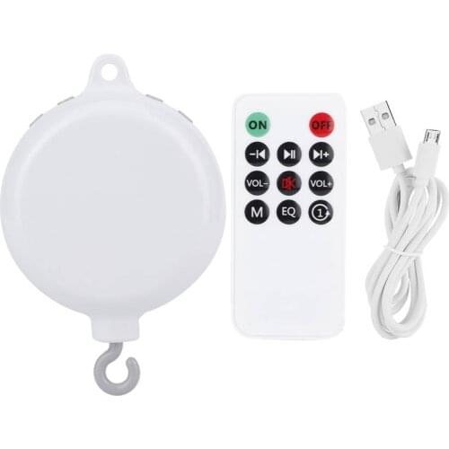 Baby Bed Bell Toy Holder White Rattles Bracket Mobile Crib Music Box With 128M TF Card Newborn Bell Crib Toy For 0-12 Month