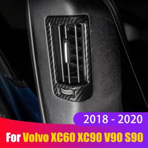 For Volvo XC60 XC90 S90 V90 2018 2019 2020 ABS Car Inner Rear Center Pillar Side Air Vent Outlet Cover Trim Stickers Accessories