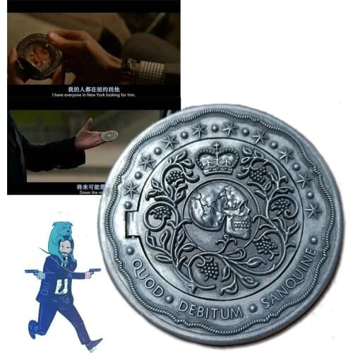 John Wick Blood Oath Marker Gold Collection Coins Continental Hotel Card Cosplay Props Halloween Keanu Reeves Armband