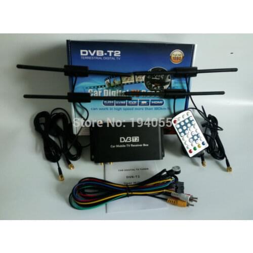 DVB-T2 Car digital tv tuner receiver box car dvb t2 USB HDMI 4 antenna for Russia Kenya Colombia Thailand Singapore