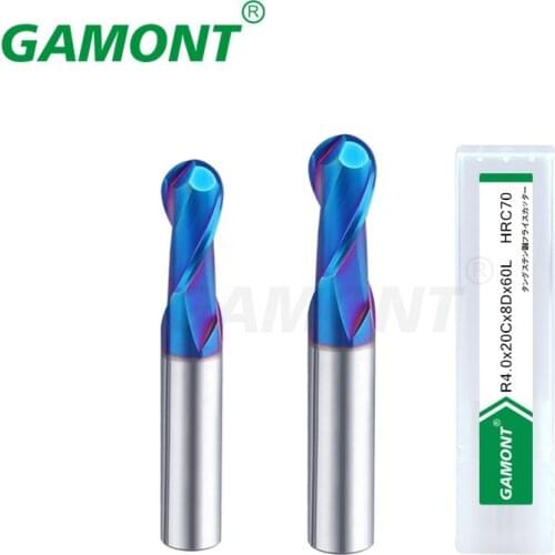 GAMONT Milling Cutter Hrc70 Ball Nose Alloy Nano-Coating Tungsten Steel Tools Cnc Maching Wholesale Top Hardness Machine Cutters