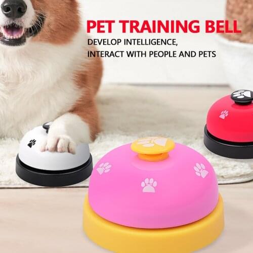 Pet Toy Training Called Dinner Small Bell Footprint Ring Dog Toys For Teddy Puppy Pet Call Dog Cat Interactive Training Supplies