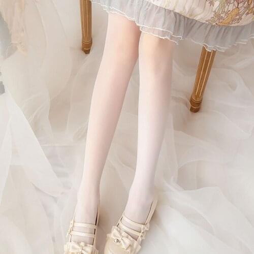 Lolita Velvet Thin Section Lolita Over Knee Socks Comfortable Solid color White Pantyhose Spring Summer Girls Stockings Cosplay