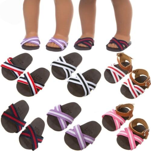Doll Shoes Slipper Simple Style For 18Inch American &43Cm Born Baby Fashion Daily Wear Girls Christmas Gift
