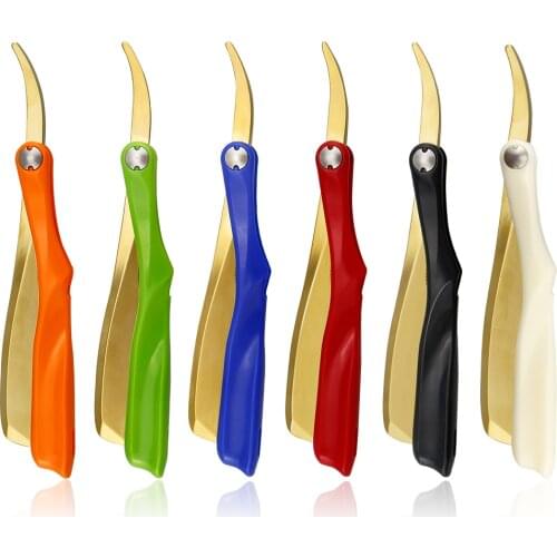 Men Shaving Razor Stainless Steel Cutter Head Barber Tool Facial Beard Repairing Hair Remover Knife Barber Folding Shaving Razor