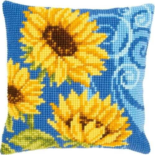 Latch Hook kits Pillow Diy Handmade Printed Canvas Cushion Latch Hook Kits DIY Unfinished accessories Sunflower