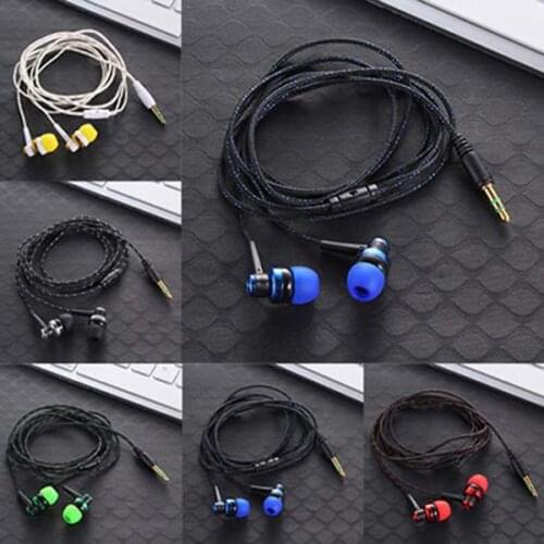 Colorful Caps Moving Coil Iron Wire Earphone 3.5mm Bass 3D Stereo In-Ear Earphone Braiding Headset for iPhone Samsung Huawei