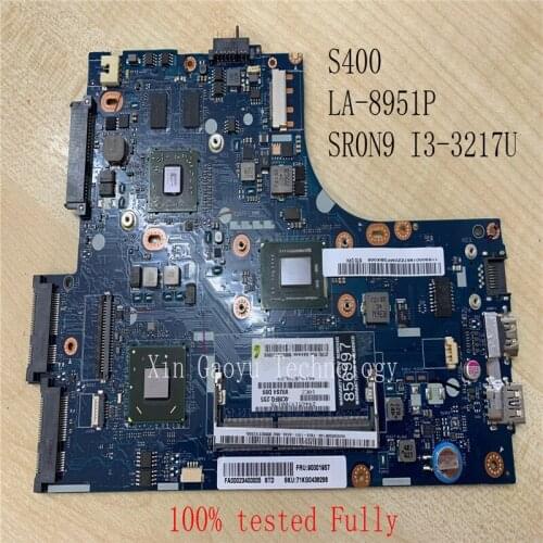 Original FOR Lenovo S400 without Touch Laptop Motherboard VIUS3 VIUS4 LA-8951P SR0N9 I3-3217U DDR3L 100% Fully Test