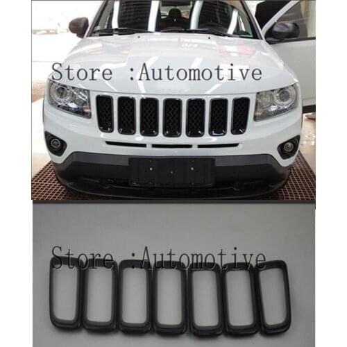 For Jeep Compass 2011 2012 2013 2014 2015 2016 Front Grille Bumpers Protectors Cover Trim Car Front Bar Grille Cover styling