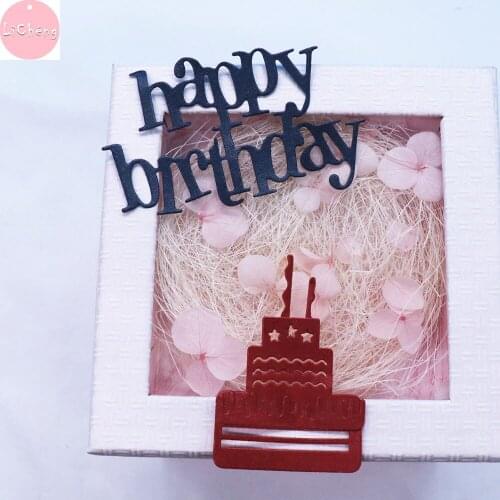 Happy Birthday Words Metal Cutting Dies for Scrapbooking Album Cards Making Crafts Embossing Folders Slimline Stencils