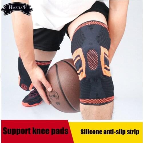 Sports Silicone Spring Knee Pads Sports Running Support Meniscus Protective Gear Basketball Football Knee Pads 1PCS