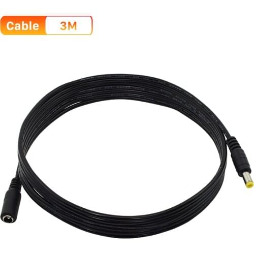 ANBIIX 1pcs DC Power Extension Cable 3 Meter/ 10FT Jack Socket To 5.5mmx2.1mm Male Plug For CCTV Camera 12 Volt Extension Cord