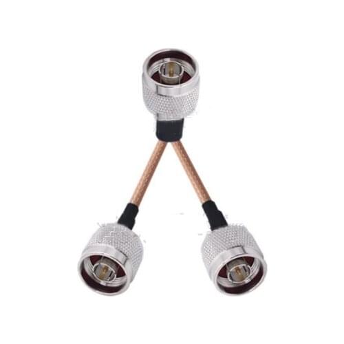 N Male to 2 N Male Connector RF RG316 Pigtail Y Extension Cable