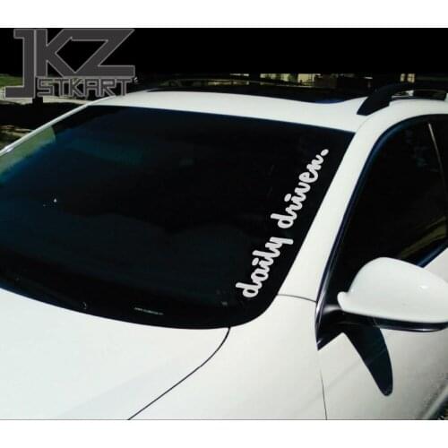 JKZ STKART Vinyl Die Cut Car Decal Daily Driven Hellaflush Windshield Sticker 58 x 13cm for Car Truck ATV Decorated Stickers
