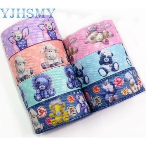 YJHSMY I-19308-558,25mm 5yards animal Thermal transfer Printed grosgrain Ribbons,bow cap DIY handmade accessories decorations