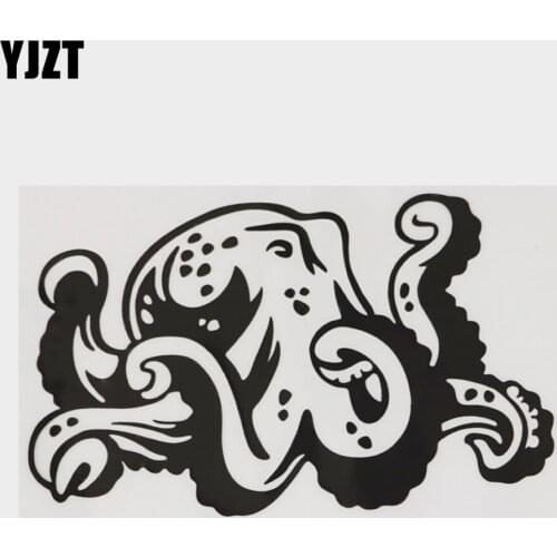 YJZT 15.5CM×9.6CM Personality Deep Sea Fierce Octopus Decal Car Sticker Vinyl 18A-0200