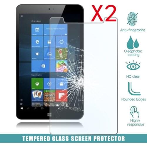 2Pcs Tablet Tempered Glass Screen Protector Cover for Argos Bush MyTablet 8 Inch Full Coverage Anti-Scratch Screen