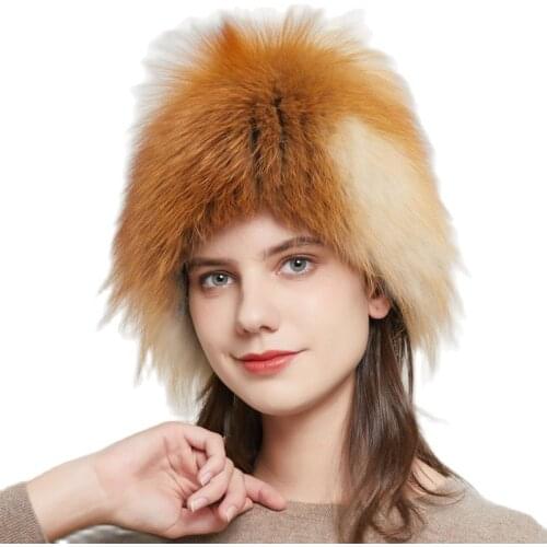 HY-11 Popular Style Winter Womens Skullies & Beanies Fashion Thickened Fox Earmuffs Fox Fur Wind Snow Hat Fur Hat