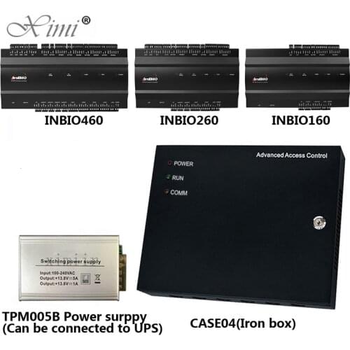 ZK inbio160/260/460 TCP/IP Biometric Fingerprint And RFID Card Access Control Panel System Control Board With Power Supply Box