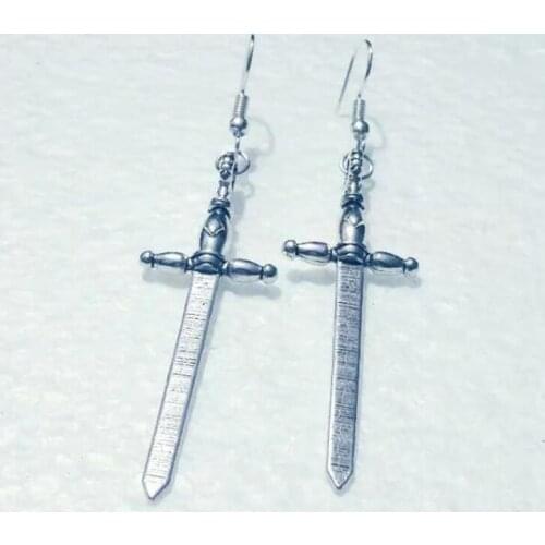 1Pair/Lot Medieval sword Charm Dangle Earring sword Dagger Fashion Accessories Woman Holiday Gift Jewelry