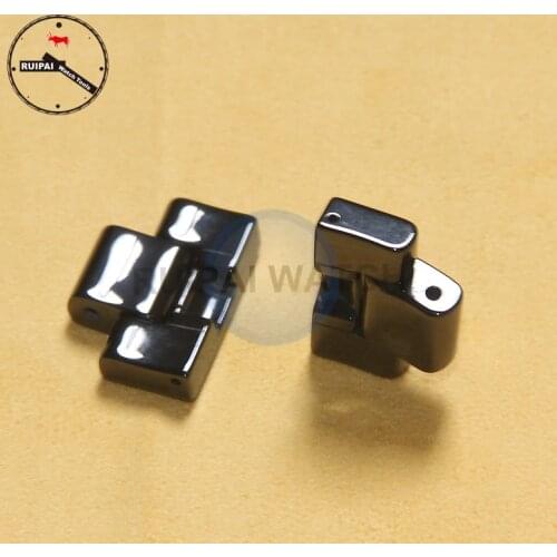 2pcs/lot Black Ceramic Watch Strap Tail Grains Connect Parts for AR1400