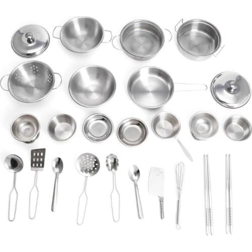 25pcs Stainless Steel Kitchen Cooking Utensils Mini Tools Play House