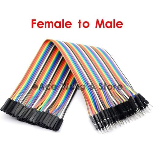 5 sets/Lot 40pcs Together Dupont Cable 20cm 2.54mm 1pin 1p-1p Female to Male jumper wire wholesale Dropshipping