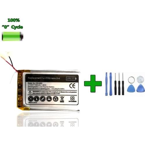 616-0283 616-0287 400mAh Battery For Apple iPod Nano 2nd Generation 2 Gen 4GB A1199 Nano2 Batterie Accumulator AKKU +Tool Gift