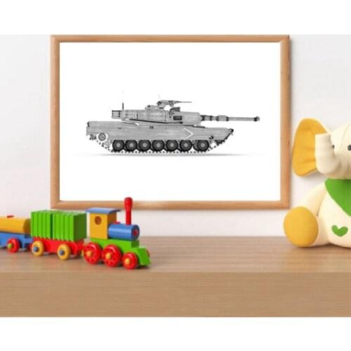 Army Tank Print Boys Gifts Poster Transportation Decor Army Vehicles Wall Art Canvas Painting Kids Toddler Room Decorative
