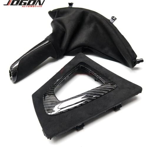 Carbon Fiber Car Console Handbrake Gear Shifter Panel Sleeve Trim Cover For BMW 3 4 series M3 M4 F80 F82 F30 F31 F32 F33 F34