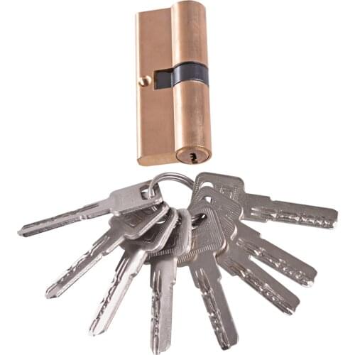 Thumb Turn Euro Profile Cylinder Barrel Lock Brass Satin Nickel Finish 75mm With 8 Keys