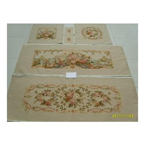 Free Shipping French Aubusson hand woven Wool sofa and chair cover set 1:4 with arms, Aubusson Silk sofa cover set
