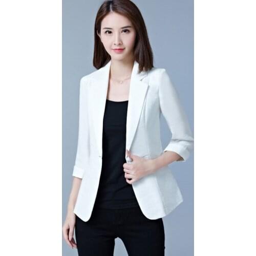 Blazer Feminino Plus Size 5XL Formal Autumn womens jacket White Female Office Ladies Tops Korean Sale Fashion
