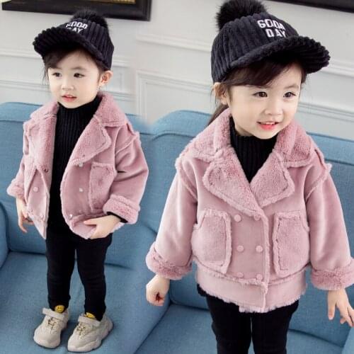 Pink Winter Wool Coats for Girls Christmas Baby Clothes 3 4 5 6 7 Years Toddler Kids Outerwear Fashion Wool Coat Girls Clothing