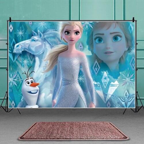 Frozen 2 Disney Snow White Princess Aisha Birthday Background Cloth Tapestry Birthday Party Decoration Photography Background