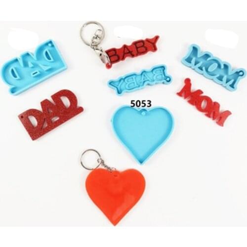 Diy Mom Dad Love Baby Resin Mold Letter Mothers Fathers Day Gift Keychain Pendant Resin Casting Mold Jewelry Making Tools