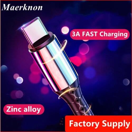 USB Type C Cable alloy 3A Fast Charging Data Cord Mobile Phone Charger wire For Samsung A51 S9 Xiaomi Redmi note 9 USB C cable