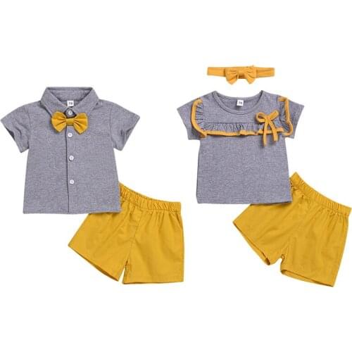 Brother Sister Matching Clothes Boys Gentleman Clothing Sets Bowtie Butterfly Girls Tracksuits Sports Clothes Family Outfits