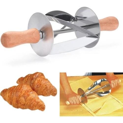 Kitchen Baking Stainless Steel Rolling Dough Cutter For Making Croissant Cake Decorating Tools Rolling Knife For Croissant Bread