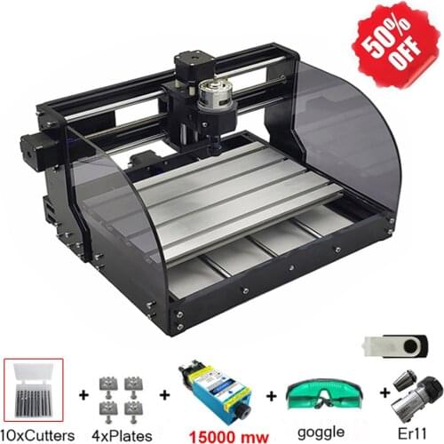 15W CNC 3018 Pro Max Laser Engraving Machine 3 Axis DIY Mini Wood Router Woodworking Laser Engraver With Offline Controller