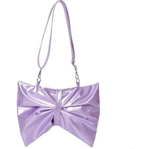 Summer Pleated Big Bow Handbags For Women PU Leisure Armpit Bowknot Shopping Shoulder Bags Female