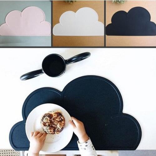 Lovely Clouds Sharp Silica Gel Child Baby Food Mat Dining Table Placemats Cloud Placemat Table Mat Silicone Mat 4 Colors